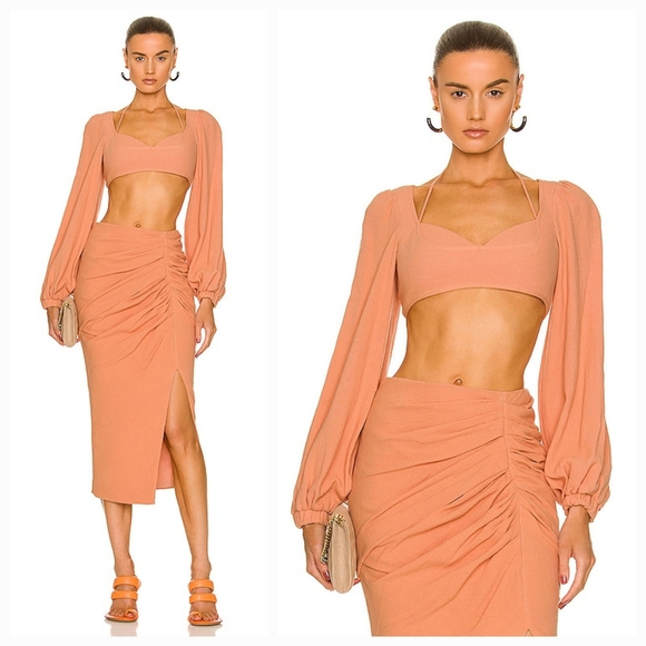Jonathan SIMKHAI Enya Crop Top in Sorbet Size 4 NWT - Picture 4 of 9